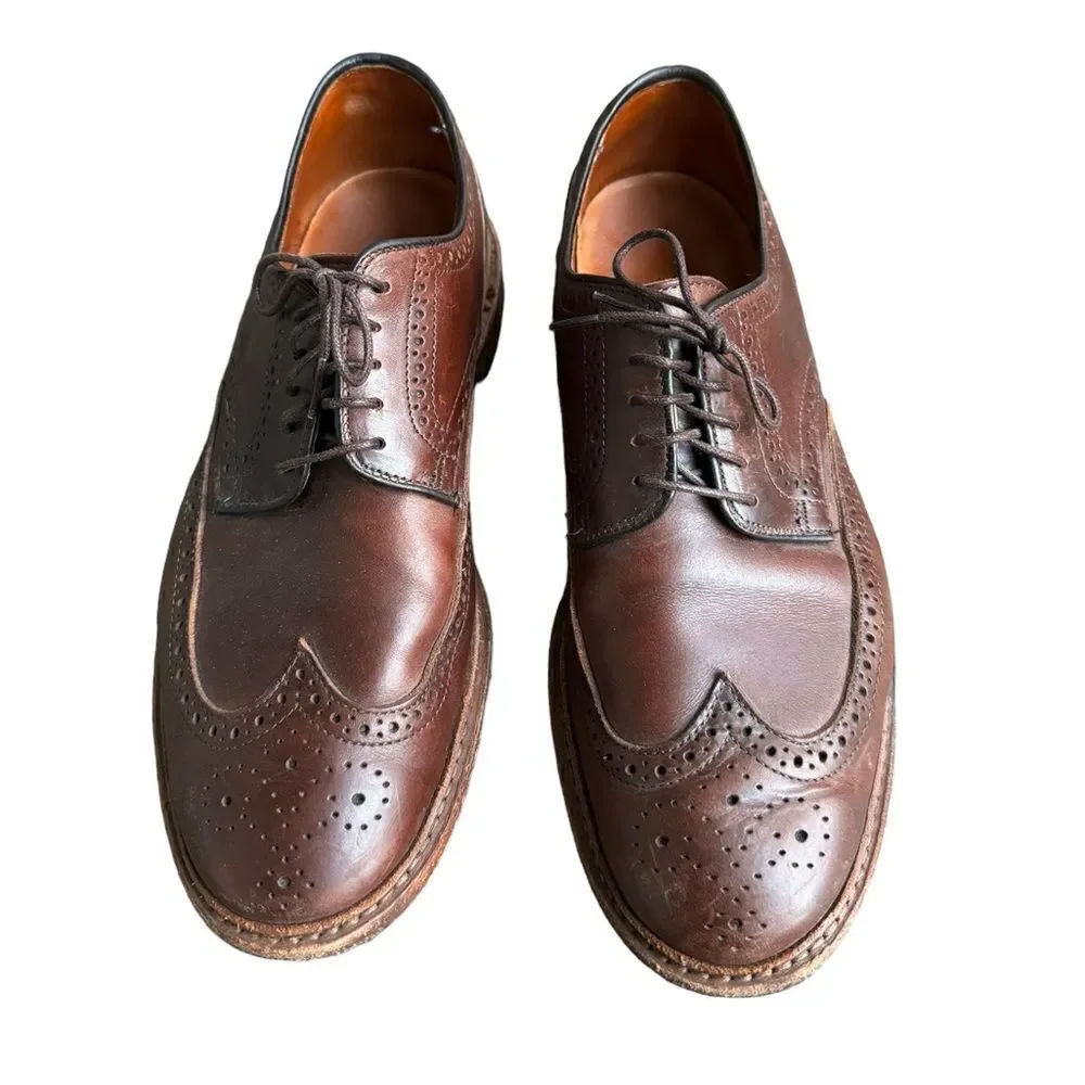Allen Edmonds Mens Alumnus Wingtip Oxfords Leather Brown 9.5